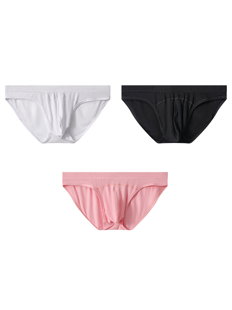 3 Pack Men's Sexy Threaded U-Shaped Briefs | dmunderwear detail image 2