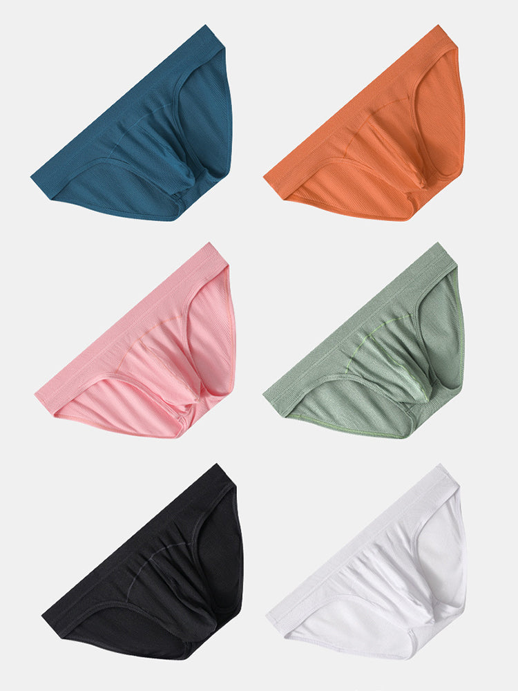 3 Pack Men's Sexy Threaded U-Shaped Briefs | dmunderwear detail image 5