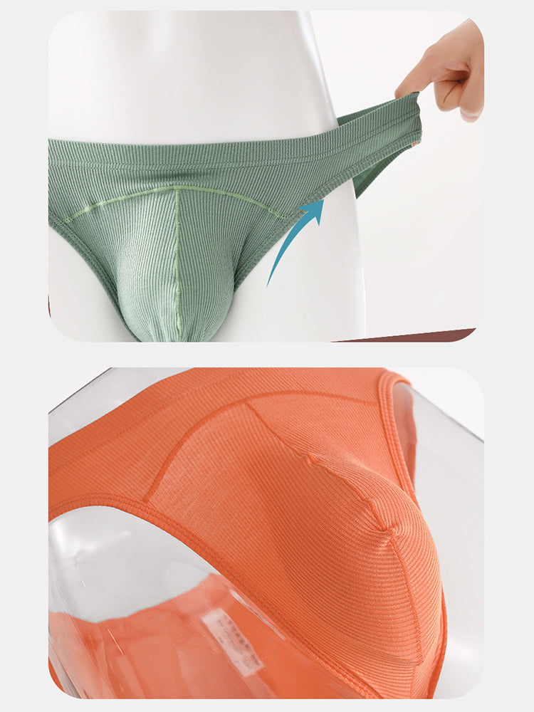 3 Pack Men's Sexy Threaded U-Shaped Briefs | dmunderwear detail image 9