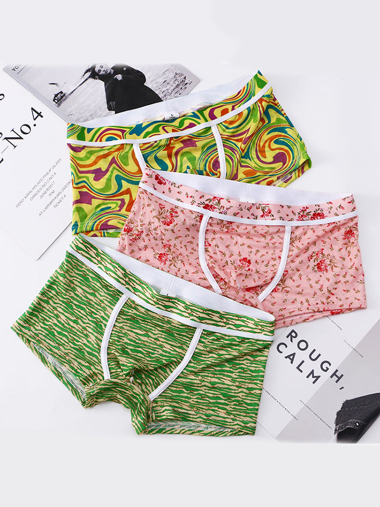 3 Pack Men's Sexy U-Shaped Mesh Breathable Boxer Briefs | dmunderwear