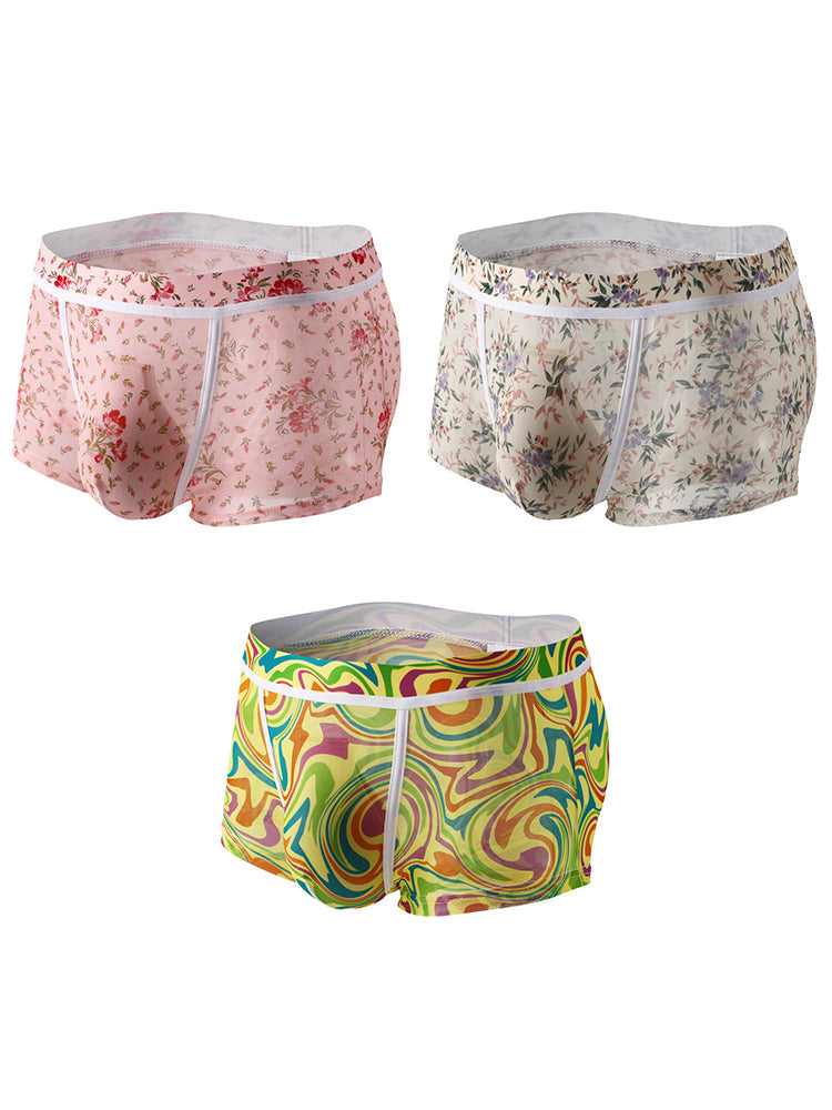 3 Pack Men's Sexy U-Shaped Mesh Breathable Boxer Briefs | dmunderwear detail image 8