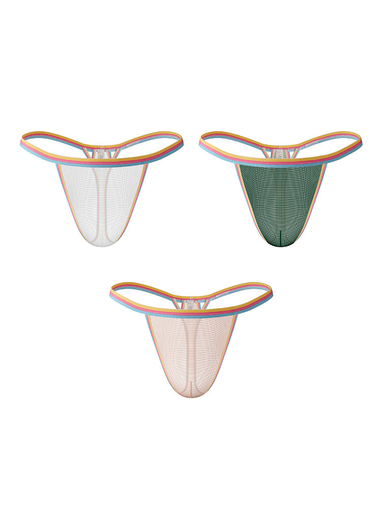 3 Pack Men's Sheer & Sexy Support Pouch Cooling Chafe-Free Strings | dmunderwear detail image 14