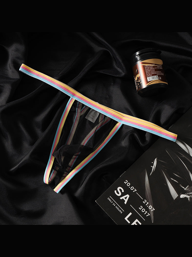 3 Pack Men's Sheer & Sexy Support Pouch Cooling Chafe-Free Strings | dmunderwear detail image 3