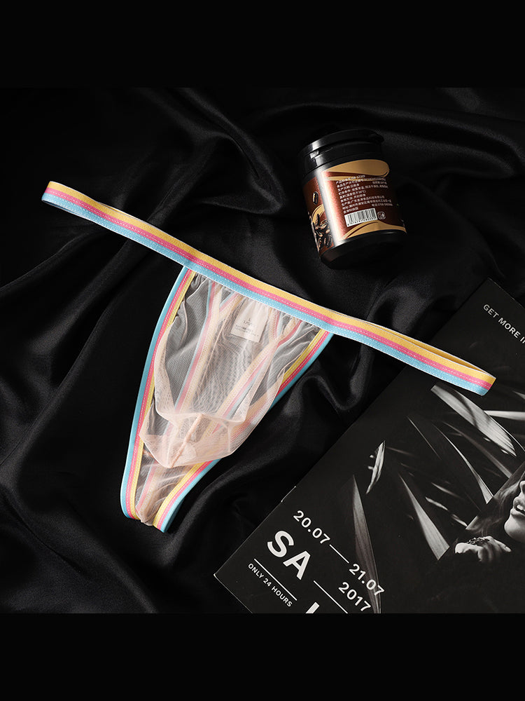 3 Pack Men's Sheer & Sexy Support Pouch Cooling Chafe-Free Strings | dmunderwear detail image 4