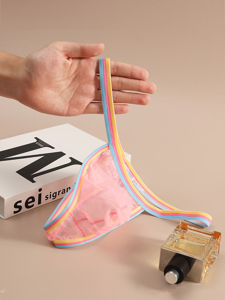 3 Pack Men's Sheer & Sexy Support Pouch Cooling Chafe-Free Strings | dmunderwear detail image 7