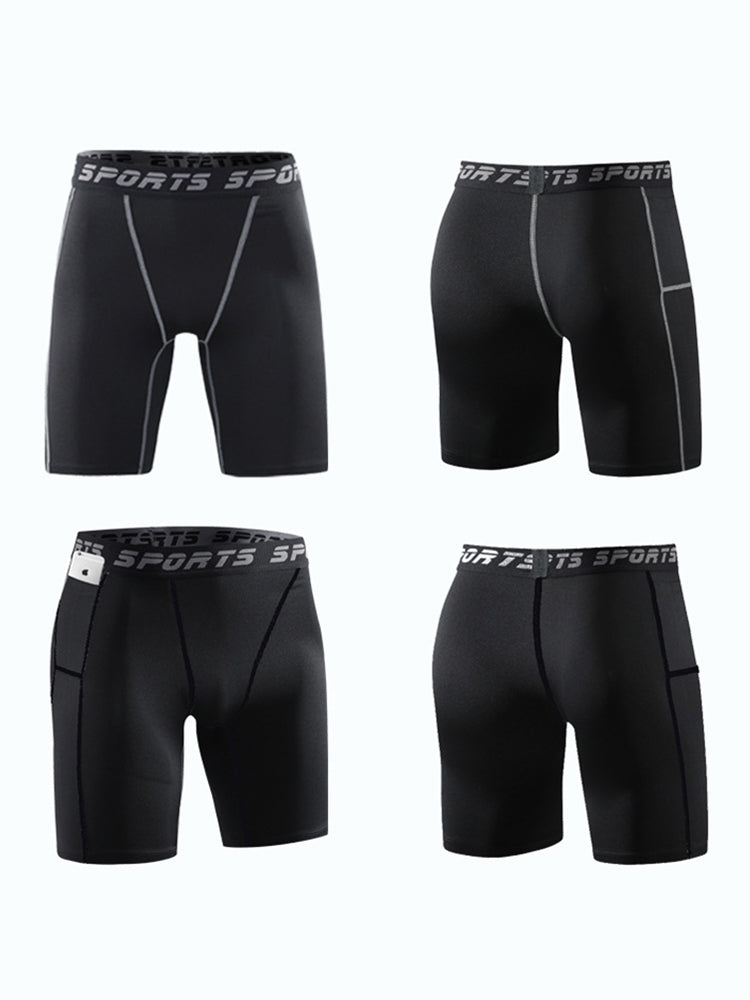 3 Pack Men's Side Pockets & High-Elasticity Compression Activewear Tights | dmunderwear detail image 8