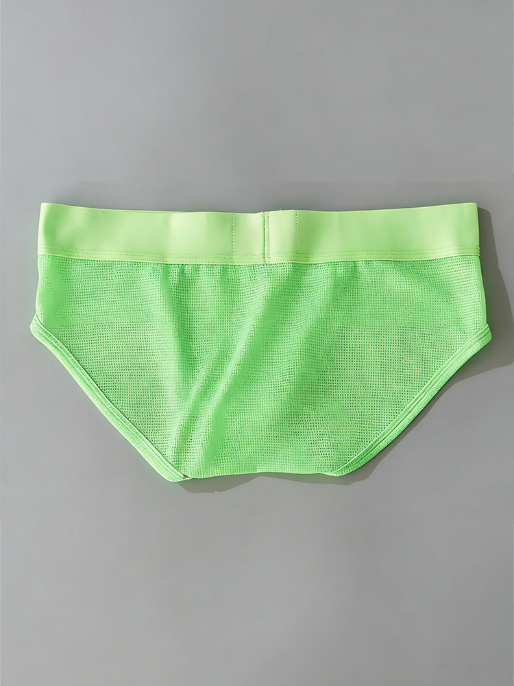 3 Pack Men's Single-Layer Sheer Ice Silk U-Pouch Low-Rise Briefs | dmunderwear detail image 6