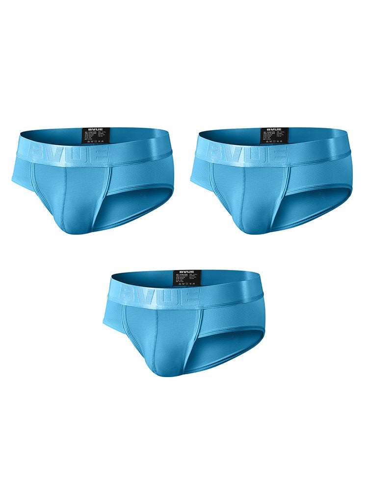 3 Pack Men's Single-Layer Sheer Ice Silk U-Pouch Low-Rise Briefs | dmunderwear detail image 8