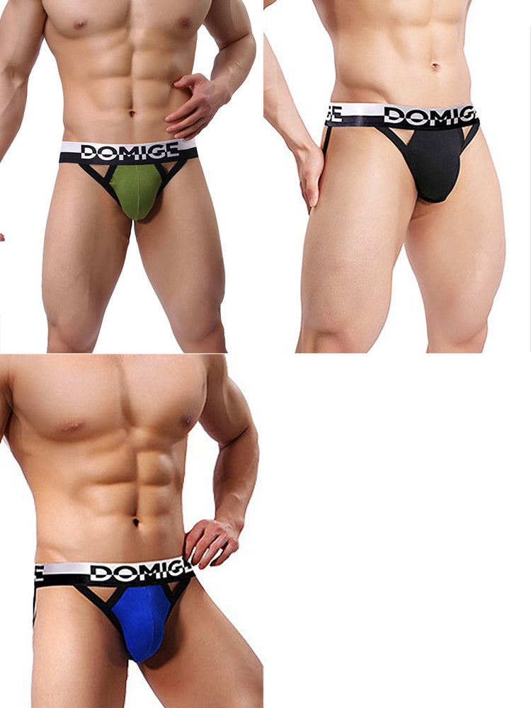 3 Pack Men's Skin-Friendly Lightweight & Airy Large Pouch Chafe-Free Jockstrap | dmunderwear detail image 14
