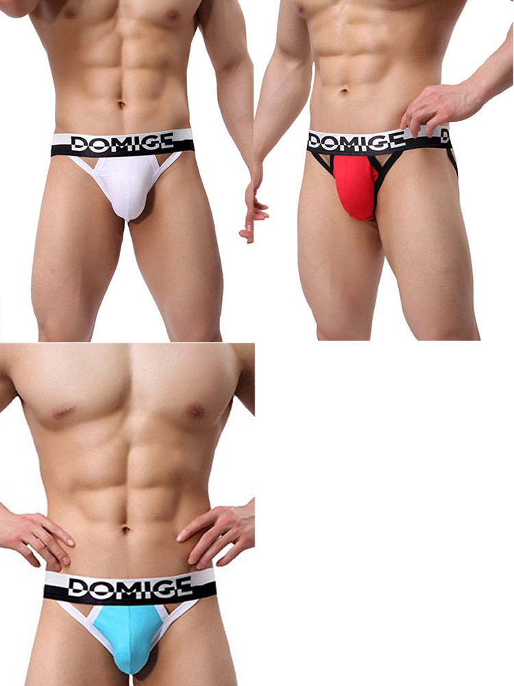3 Pack Men's Skin-Friendly Lightweight & Airy Large Pouch Chafe-Free Jockstrap | dmunderwear detail image 20