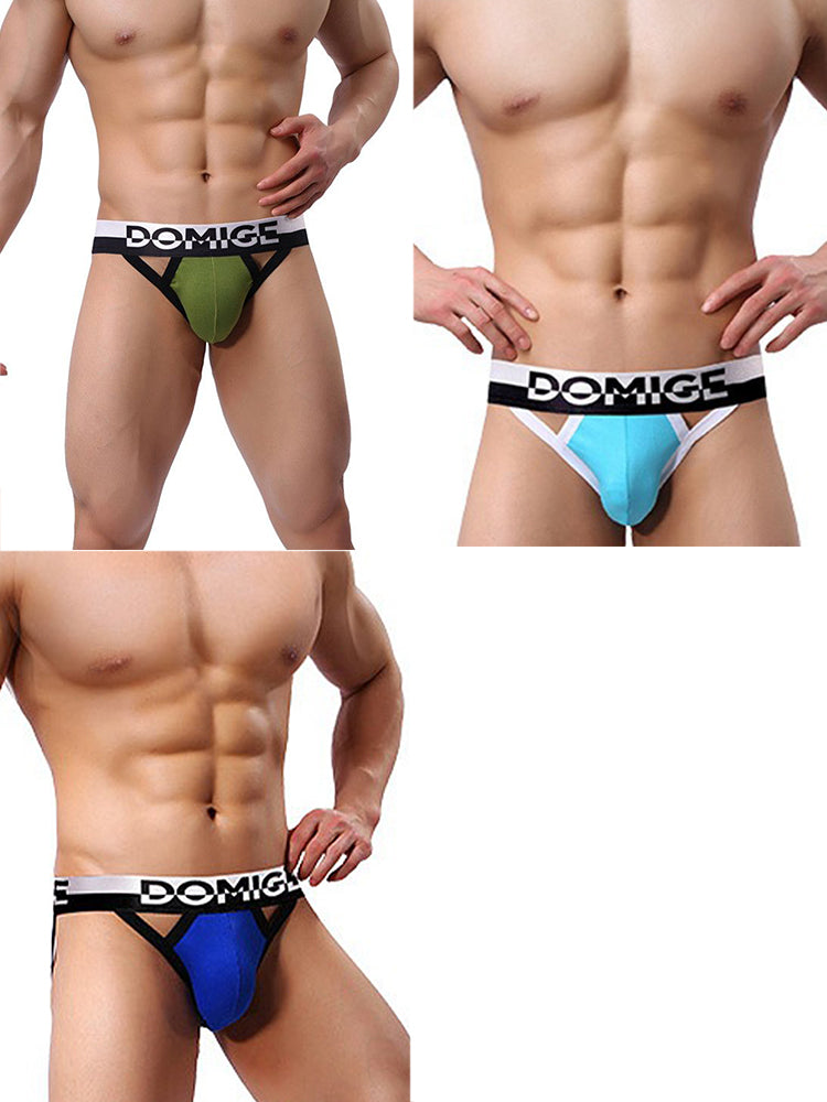 3 Pack Men's Skin-Friendly Lightweight & Airy Large Pouch Chafe-Free Jockstrap | dmunderwear detail image 8