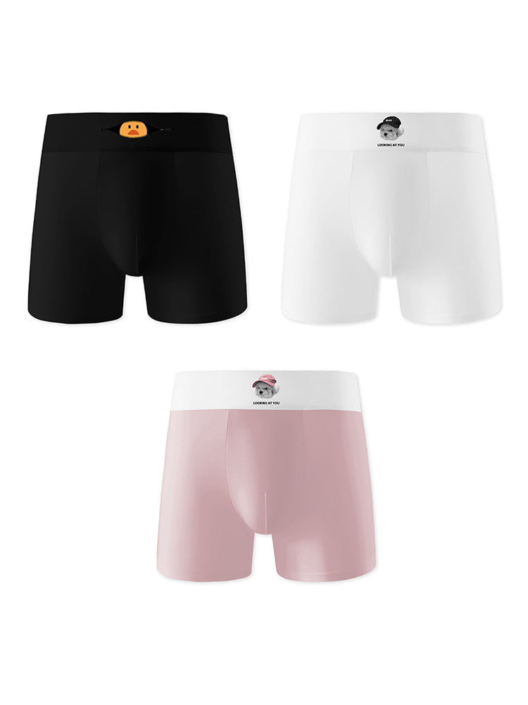 3 Pack Men's Soft Breathable Cotton Broaden Waistband Boxer Briefs | dmunderwear detail image 10