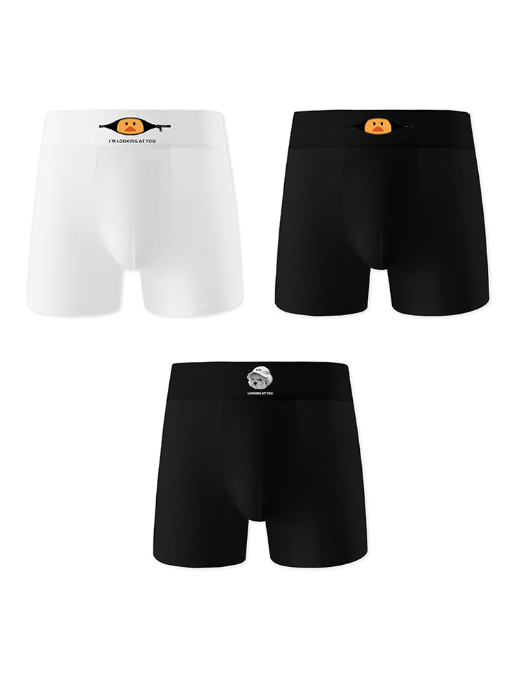 3 Pack Men's Soft Breathable Cotton Broaden Waistband Boxer Briefs | dmunderwear detail image 14
