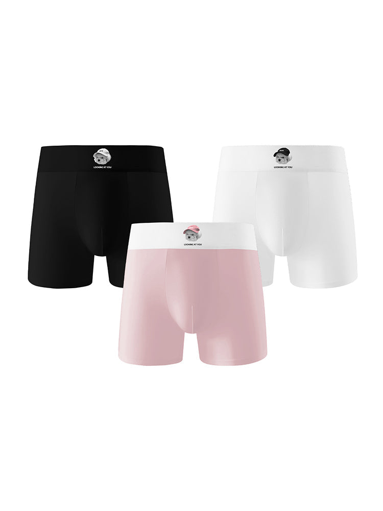 3 Pack Men's Soft Breathable Cotton Broaden Waistband Boxer Briefs | dmunderwear detail image 19