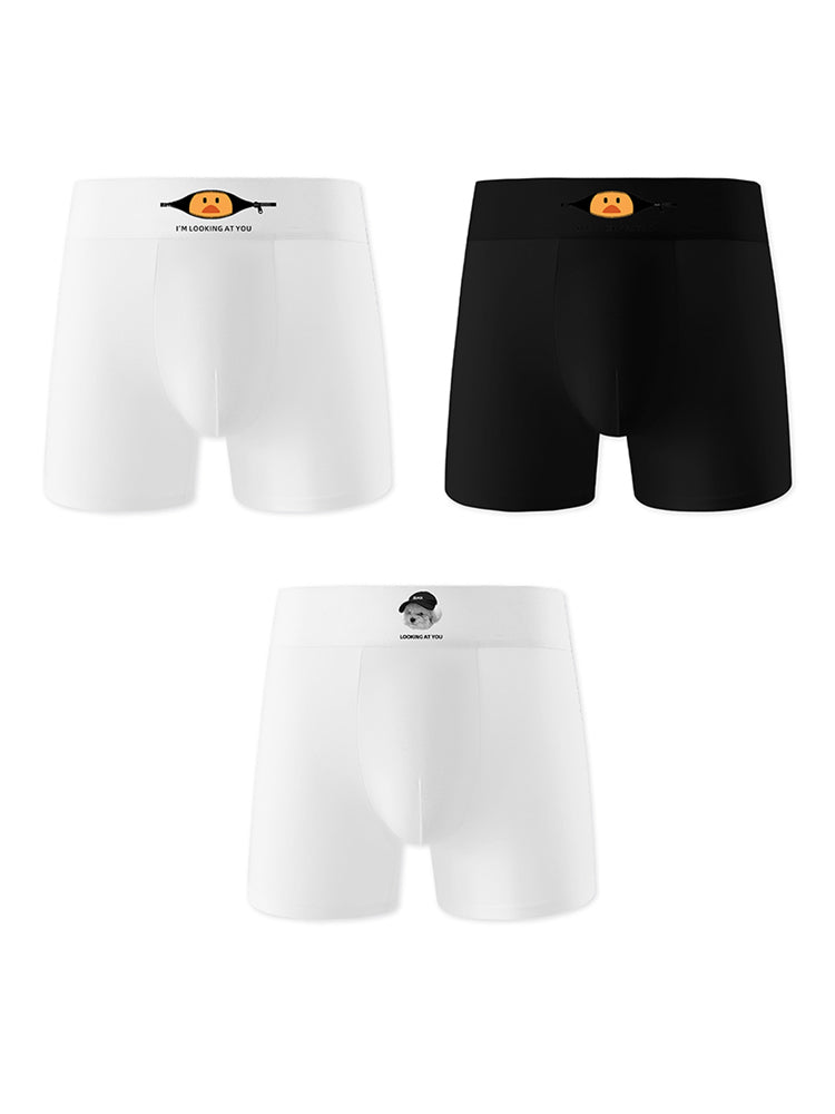 3 Pack Men's Soft Breathable Cotton Broaden Waistband Boxer Briefs | dmunderwear detail image 2