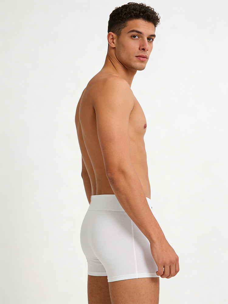 3 Pack Men's Soft Breathable Cotton Broaden Waistband Boxer Briefs | dmunderwear detail image 4