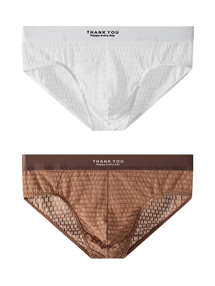 3 Pack Men's Soft & Breathable Icy Silk Quick-Dry Mid-Rise Comfort Cooling Briefs | dmunderwear detail image 12