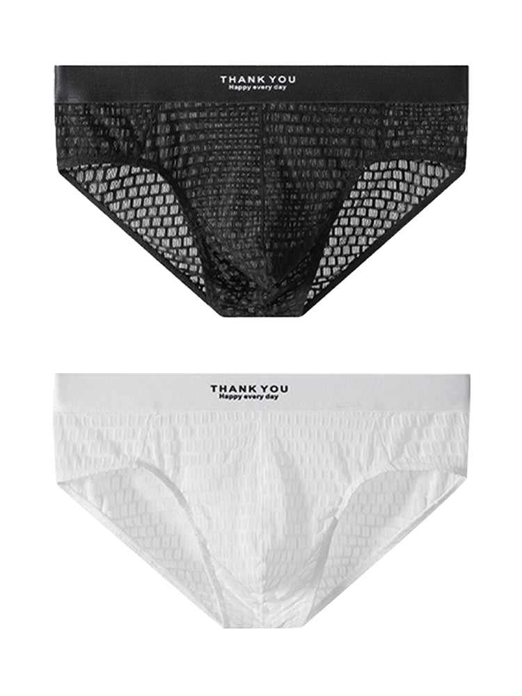 3 Pack Men's Soft & Breathable Icy Silk Quick-Dry Mid-Rise Comfort Cooling Briefs | dmunderwear detail image 2