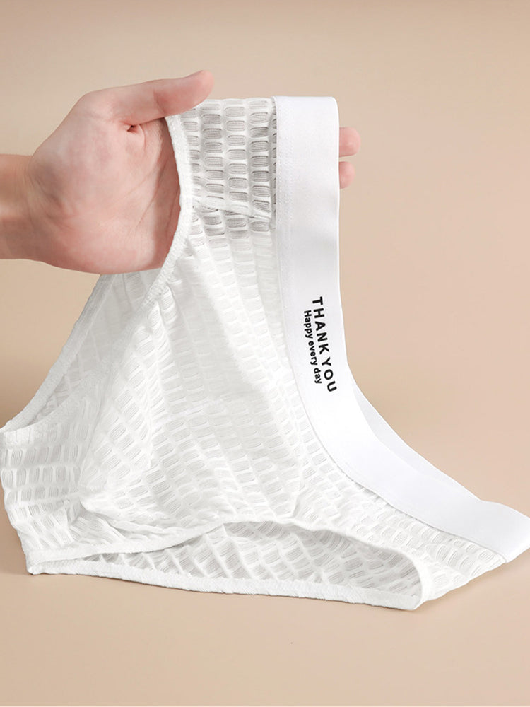 3 Pack Men's Soft & Breathable Icy Silk Quick-Dry Mid-Rise Comfort Cooling Briefs | dmunderwear detail image 3