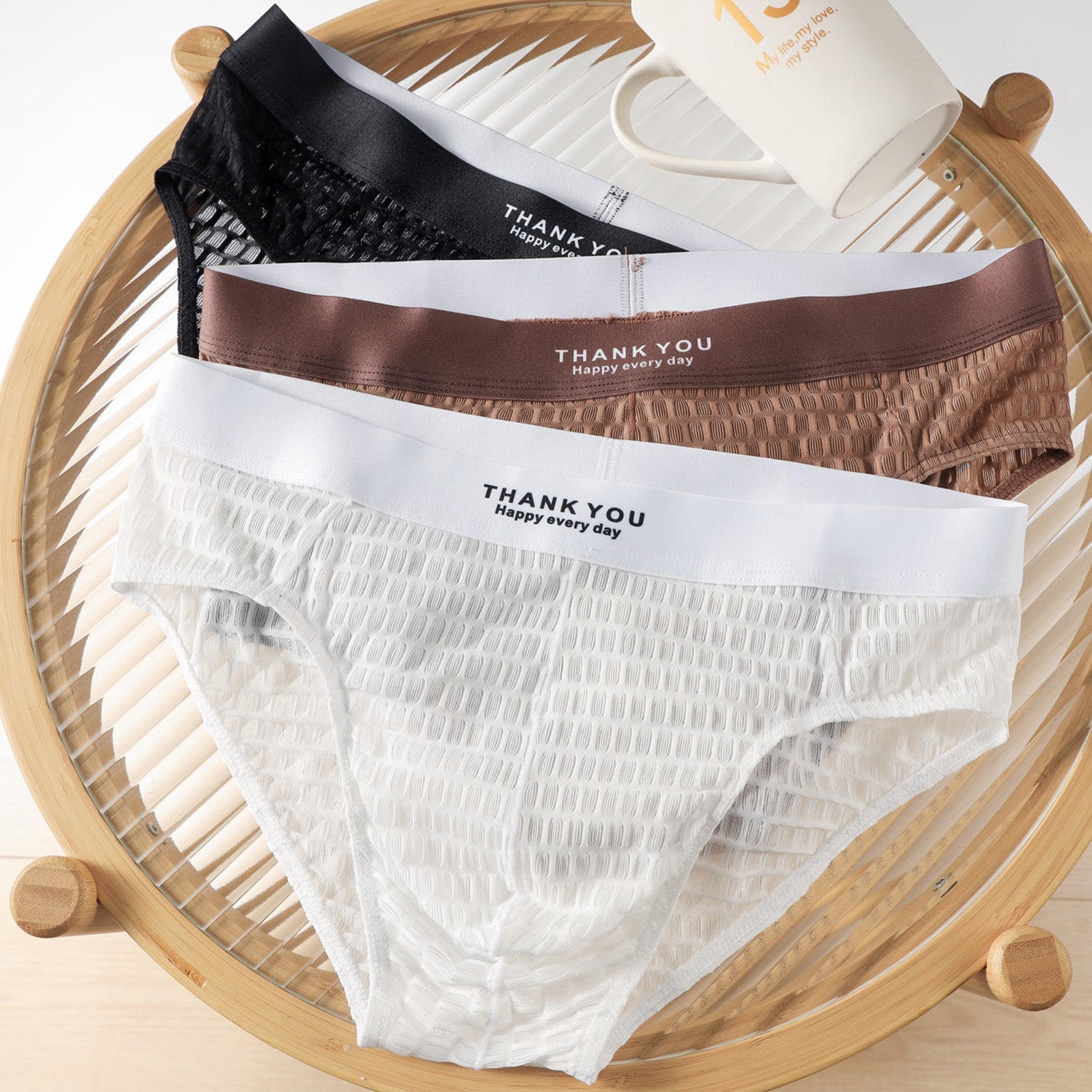 3 Pack Men's Soft & Breathable Icy Silk Quick-Dry Mid-Rise Comfort Cooling Briefs | dmunderwear detail image 5