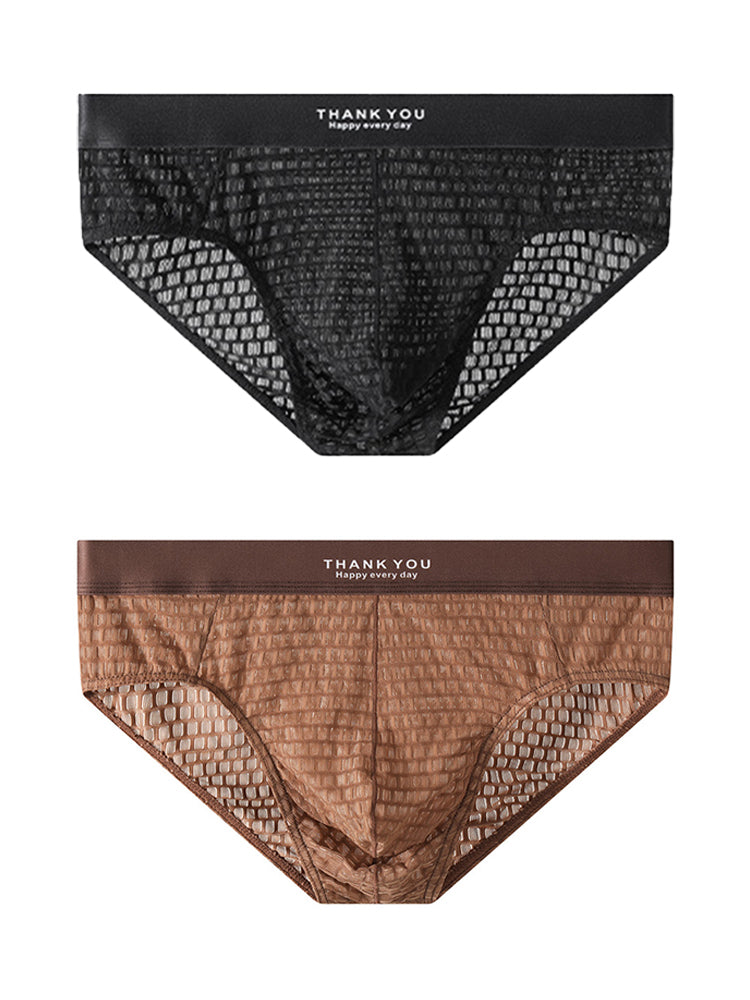 3 Pack Men's Soft & Breathable Icy Silk Quick-Dry Mid-Rise Comfort Cooling Briefs | dmunderwear detail image 7