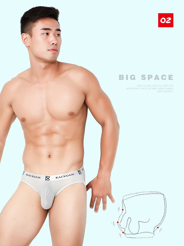 3 Pack Men's Mesh Thong with Stretch & Breathable 3D Support Pouch | dmunderwear detail image 15