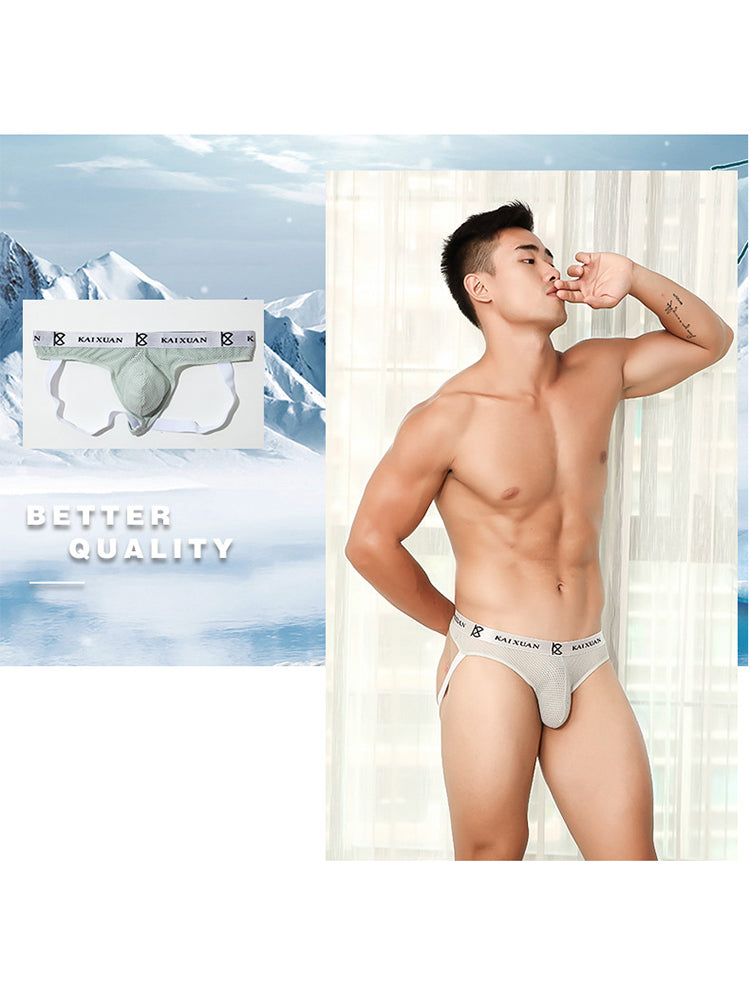 3 Pack Men's Mesh Thong with Stretch & Breathable 3D Support Pouch | dmunderwear detail image 16