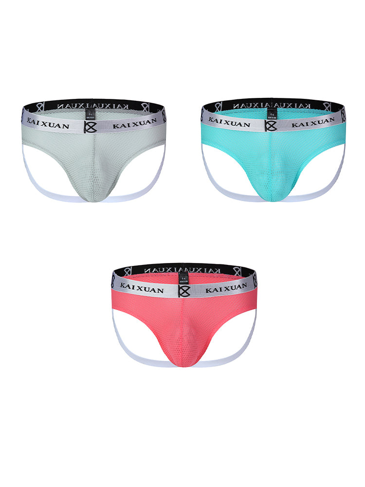 3 Pack Men's Mesh Thong with Stretch & Breathable 3D Support Pouch | dmunderwear detail image 17