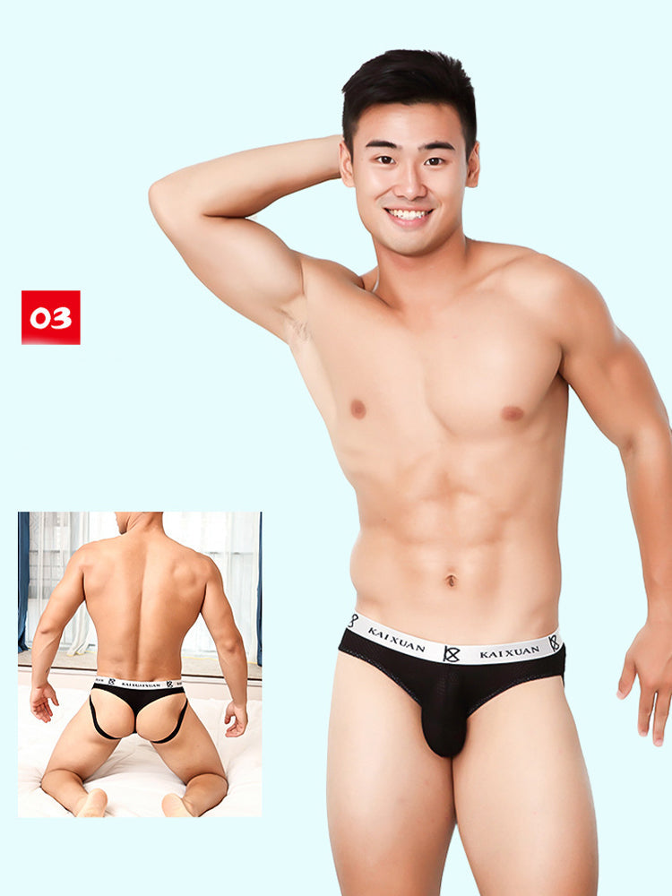 3 Pack Men's Mesh Thong with Stretch & Breathable 3D Support Pouch | dmunderwear detail image 19