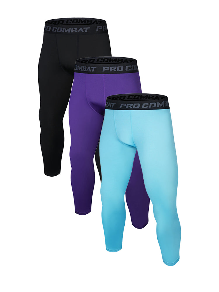 3 Pack Men's Solid Color All-Season Durability & Utility Activewear Tights | dmunderwear detail image 16