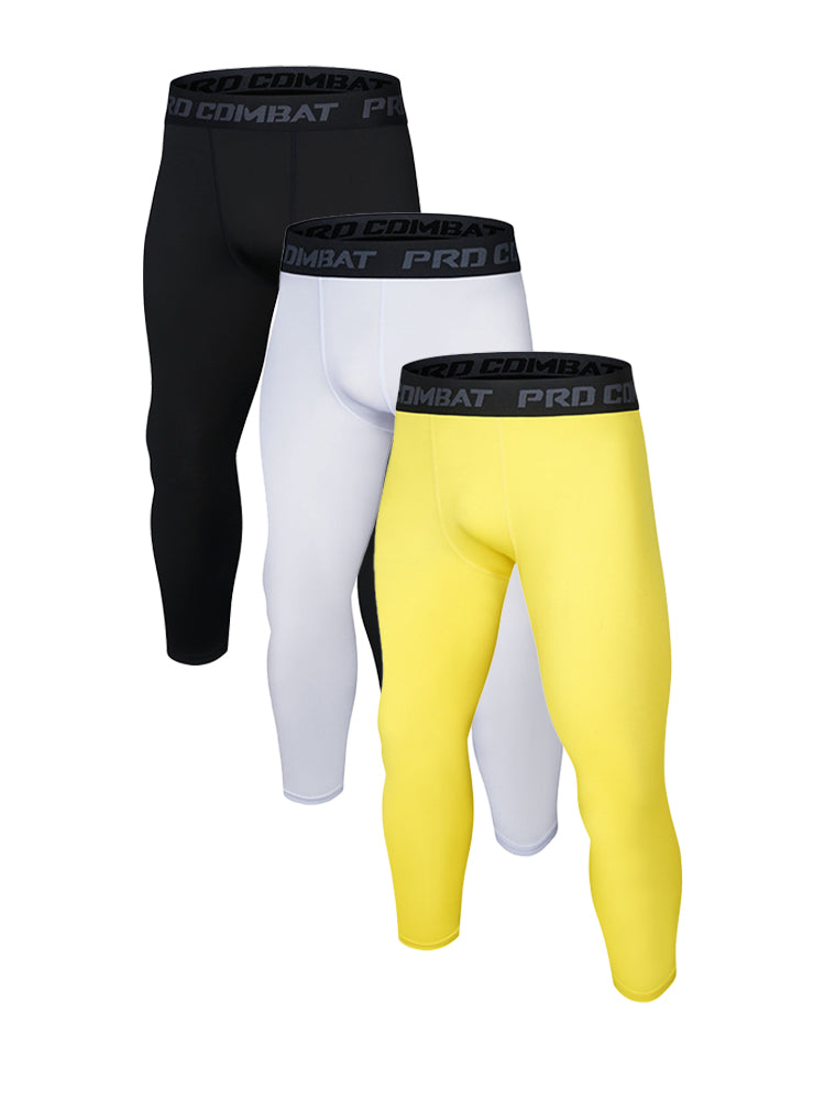 3 Pack Men's Solid Color All-Season Durability & Utility Activewear Tights | dmunderwear detail image 17