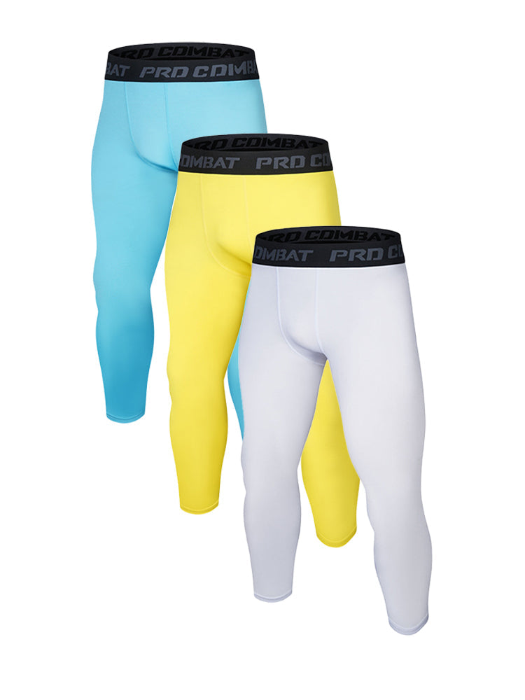 3 Pack Men's Solid Color All-Season Durability & Utility Activewear Tights | dmunderwear detail image 9
