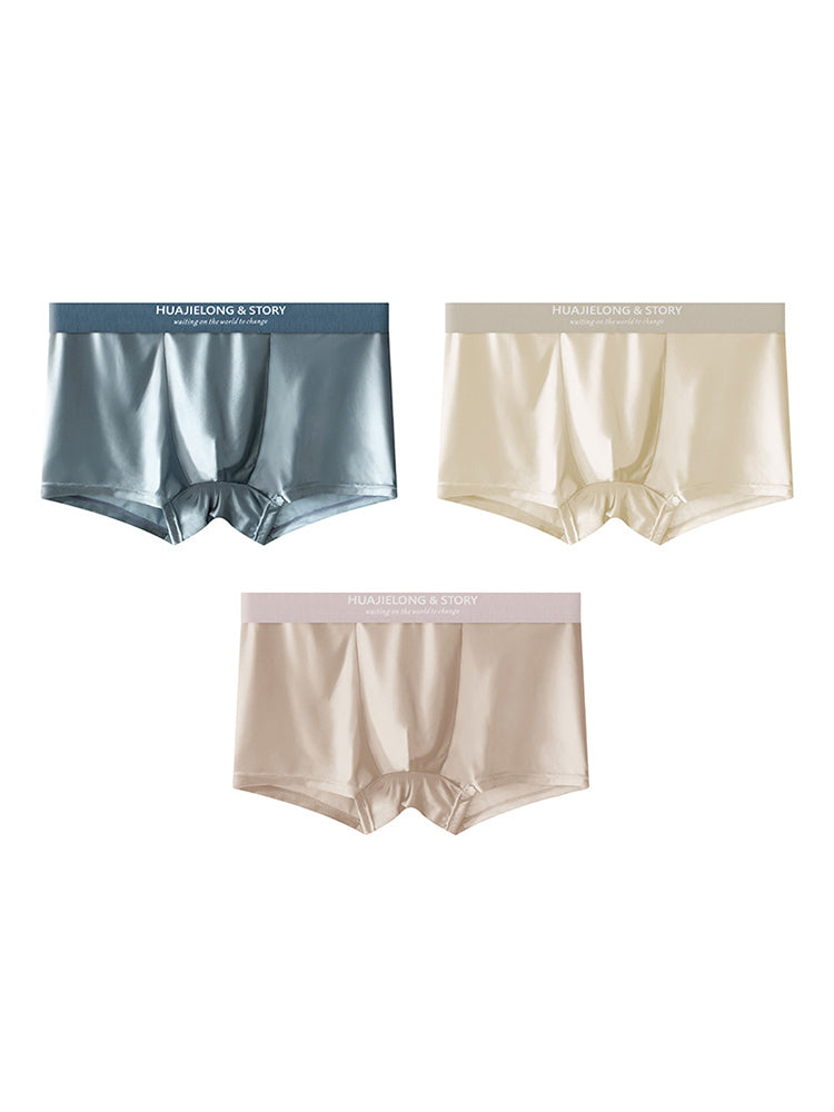 3 Pack Men's Solid-Color Breathable Trunks | dmunderwear detail image 14