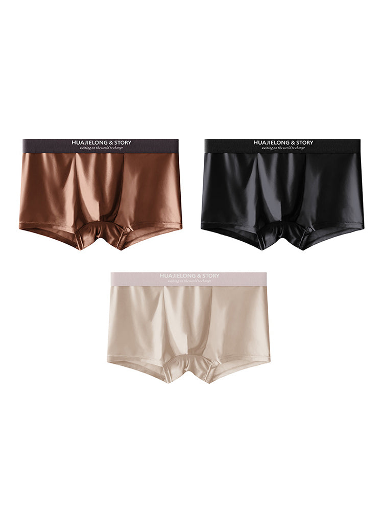 3 Pack Men's Solid-Color Breathable Trunks | dmunderwear detail image 17