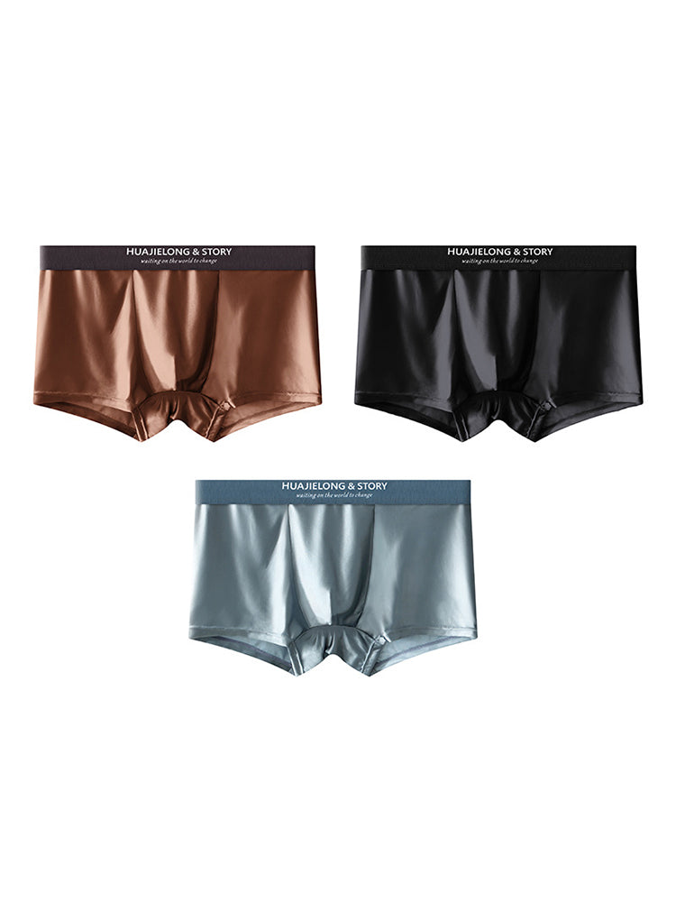 3 Pack Men's Solid-Color Breathable Trunks | dmunderwear detail image 18
