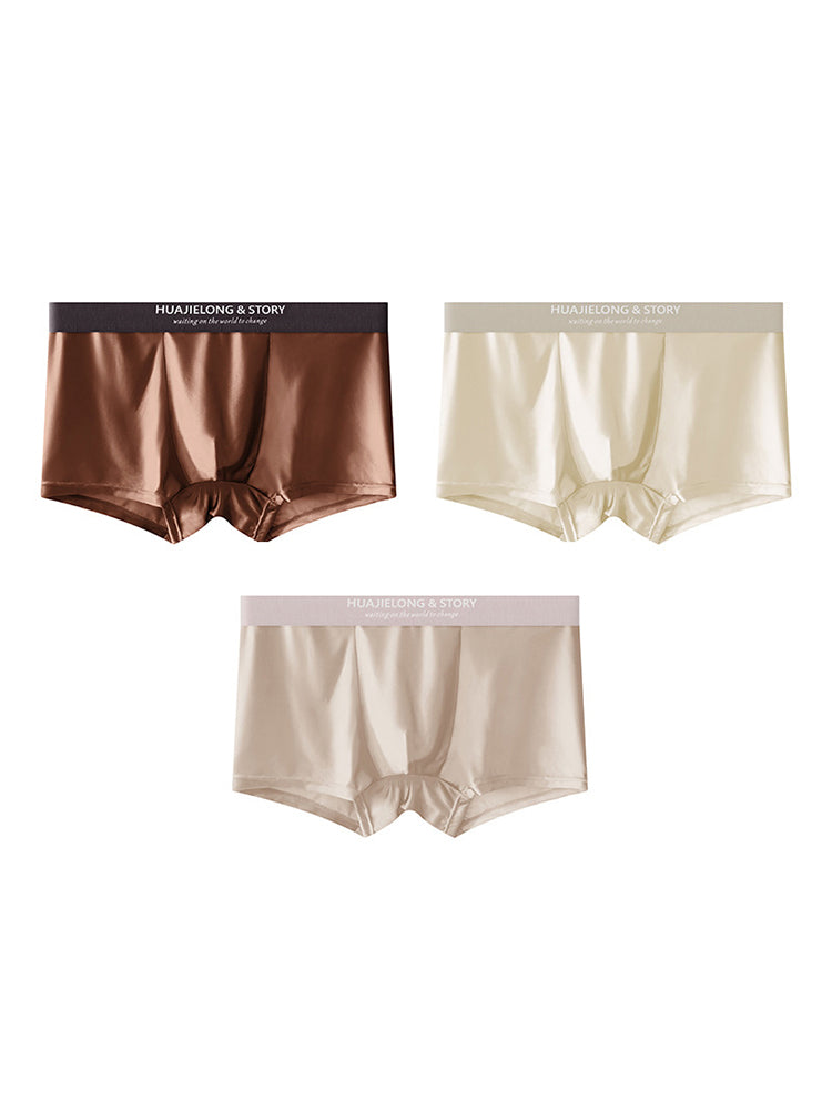 3 Pack Men's Solid-Color Breathable Trunks | dmunderwear detail image 2