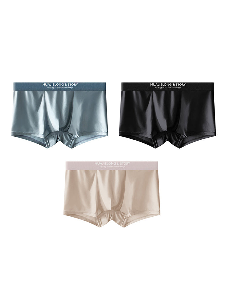 3 Pack Men's Solid-Color Breathable Trunks | dmunderwear detail image 8