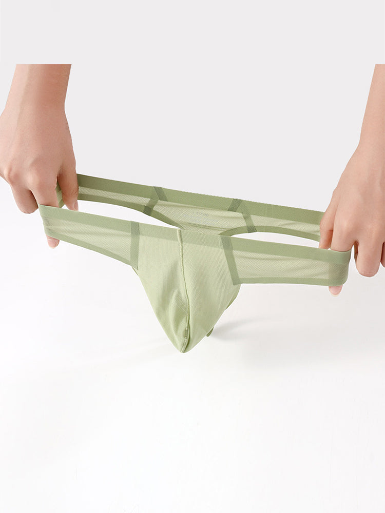 3 Pack Men's Solid Color Seamless Comfort Quick-Dry Breathable Thongs | dmunderwear detail image 10