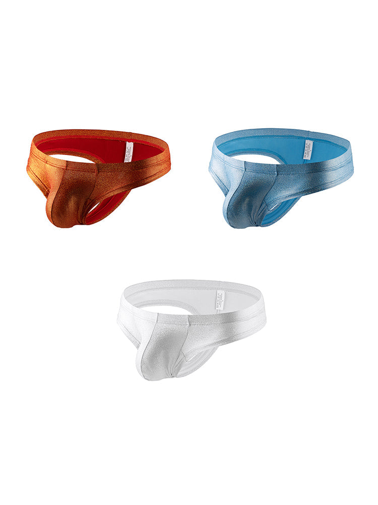 3 Pack Men's Sparkle Thongs in Solid Colors | dmunderwear detail image 12