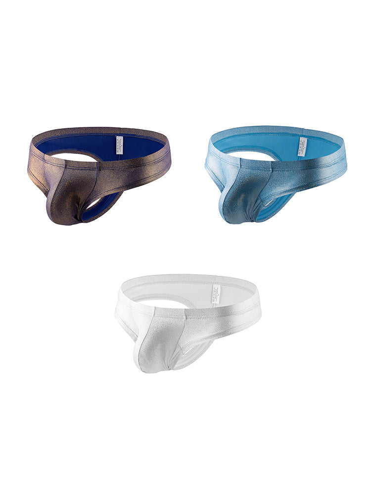 3 Pack Men's Sparkle Thongs in Solid Colors | dmunderwear detail image 7