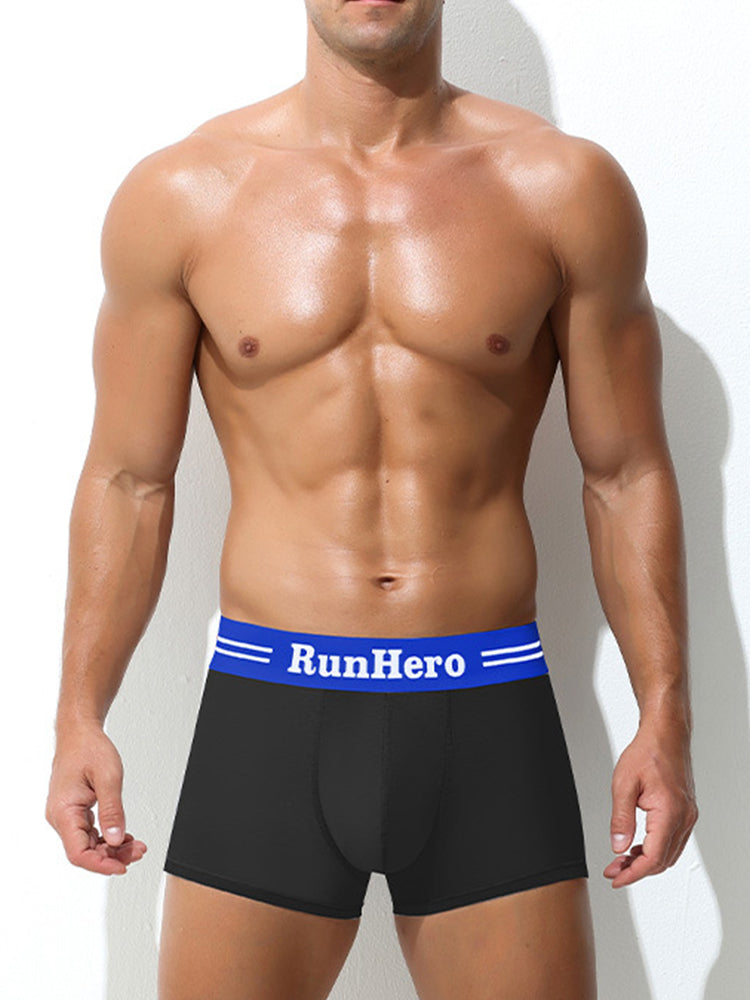 3 Pack Men's Solid Color Sports Breathable Cotton Large Pouch Boxer Briefs | dmunderwear
