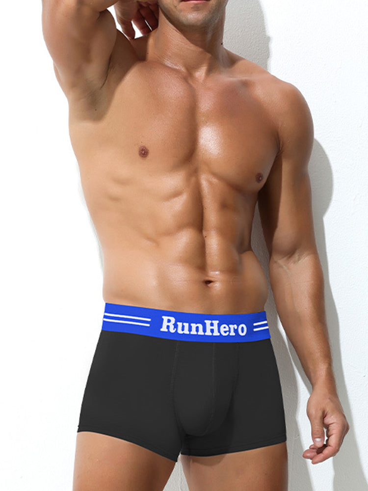 3 Pack Men's Solid Color Sports Breathable Cotton Large Pouch Boxer Briefs | dmunderwear detail image 11