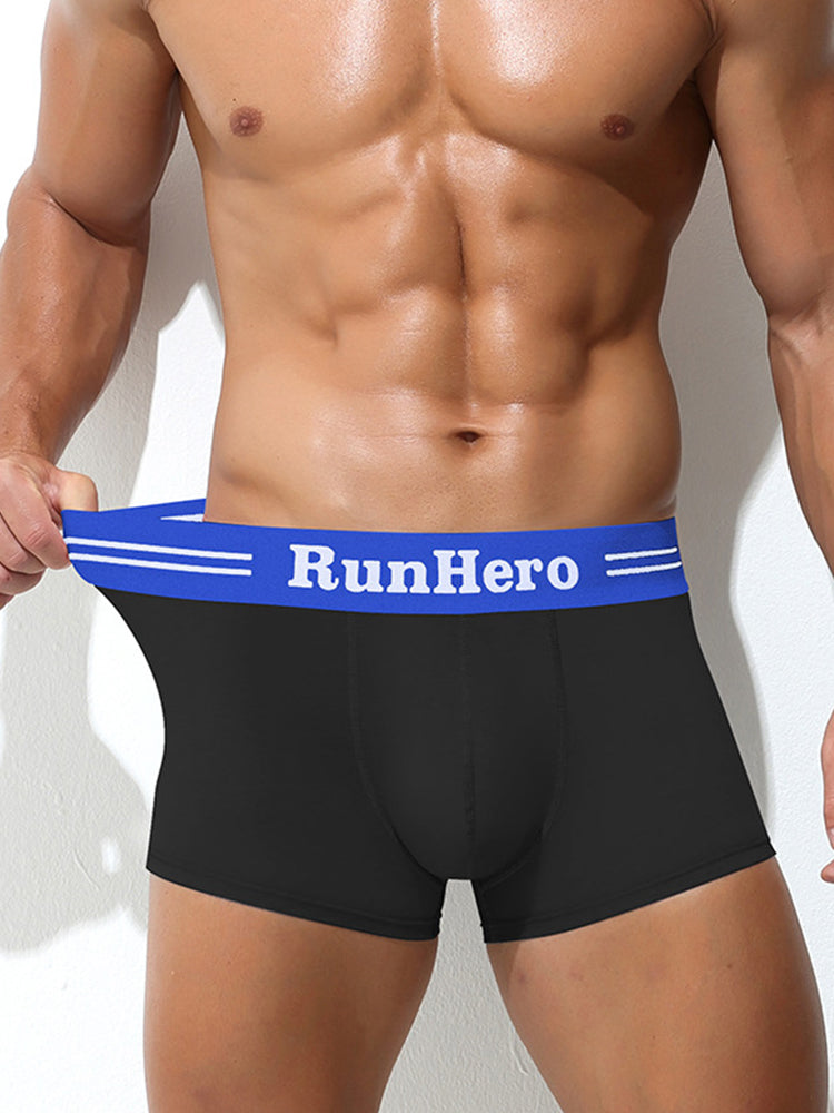 3 Pack Men's Solid Color Sports Breathable Cotton Large Pouch Boxer Briefs | dmunderwear detail image 18