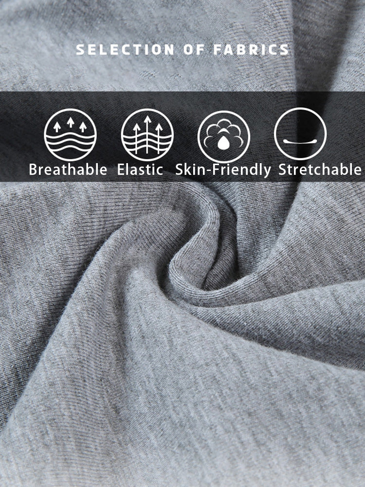 3 Pack Men's Solid Color Sports Breathable Cotton Large Pouch Boxer Briefs | dmunderwear detail image 4