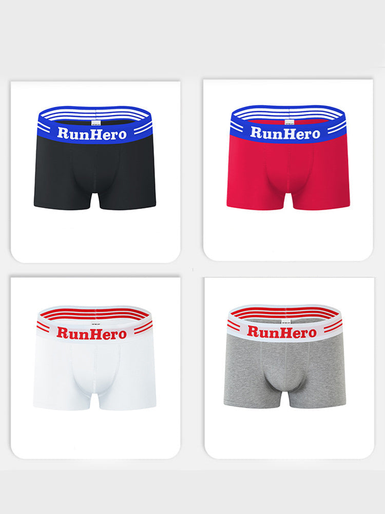 3 Pack Men's Solid Color Sports Breathable Cotton Large Pouch Boxer Briefs | dmunderwear detail image 6