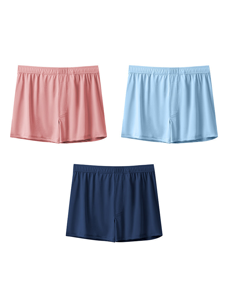 3 Pack Men's Solid Color Thin Breathable Odor-Control Seamless Boxer Briefs | dmunderwear detail image 10