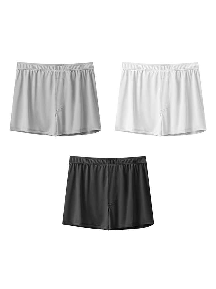 3 Pack Men's Solid Color Thin Breathable Odor-Control Seamless Boxer Briefs | dmunderwear detail image 18