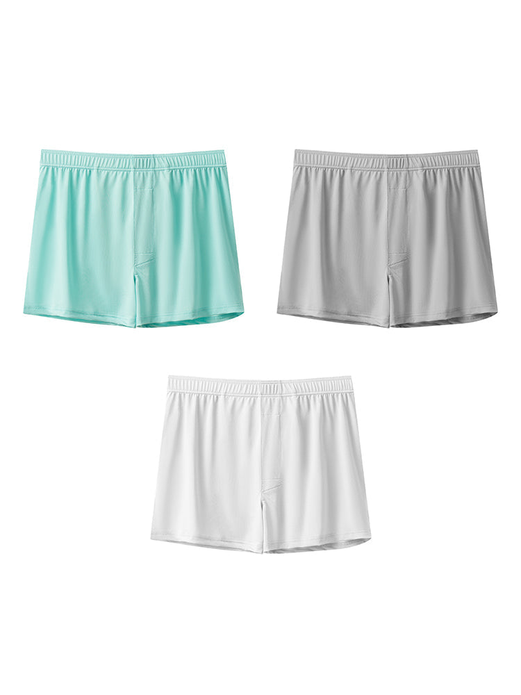 3 Pack Men's Solid Color Thin Breathable Odor-Control Seamless Boxer Briefs | dmunderwear detail image 2