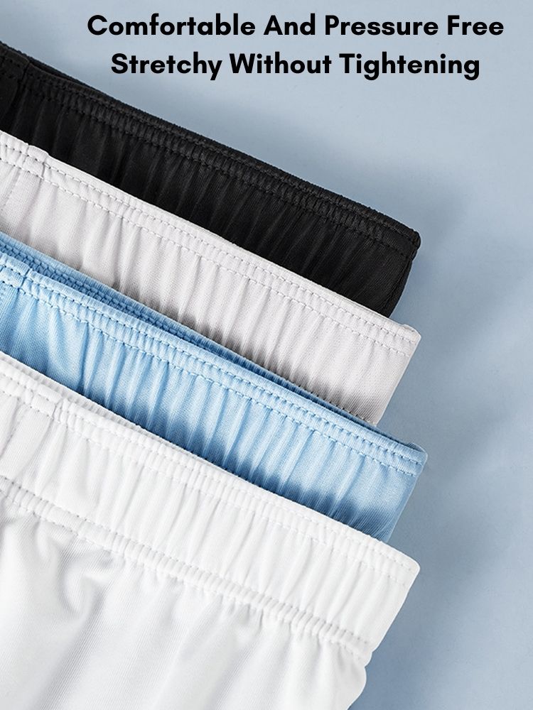 3 Pack Men's Solid Color Thin Breathable Odor-Control Seamless Boxer Briefs | dmunderwear detail image 6