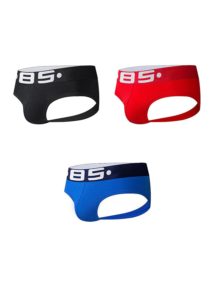3 Pack Men's Sport Solid Low-Rise Jockstraps | dmunderwear detail image 2